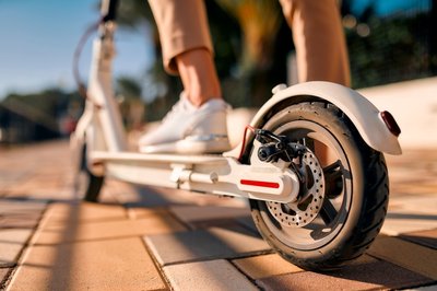 Close-up of e-scooter