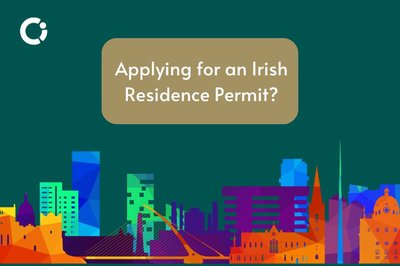 Applying for an Irish Residence Permit. Dublin city graphic.