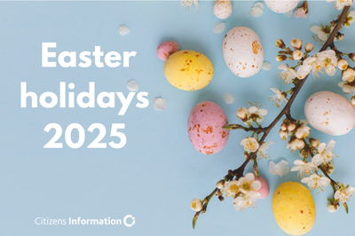 Mother, child and Easter eggs