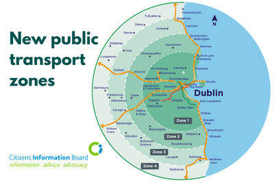 New Dublin Commuter area fare zones.